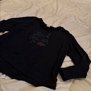 Mount Rainier black long sleeve tee